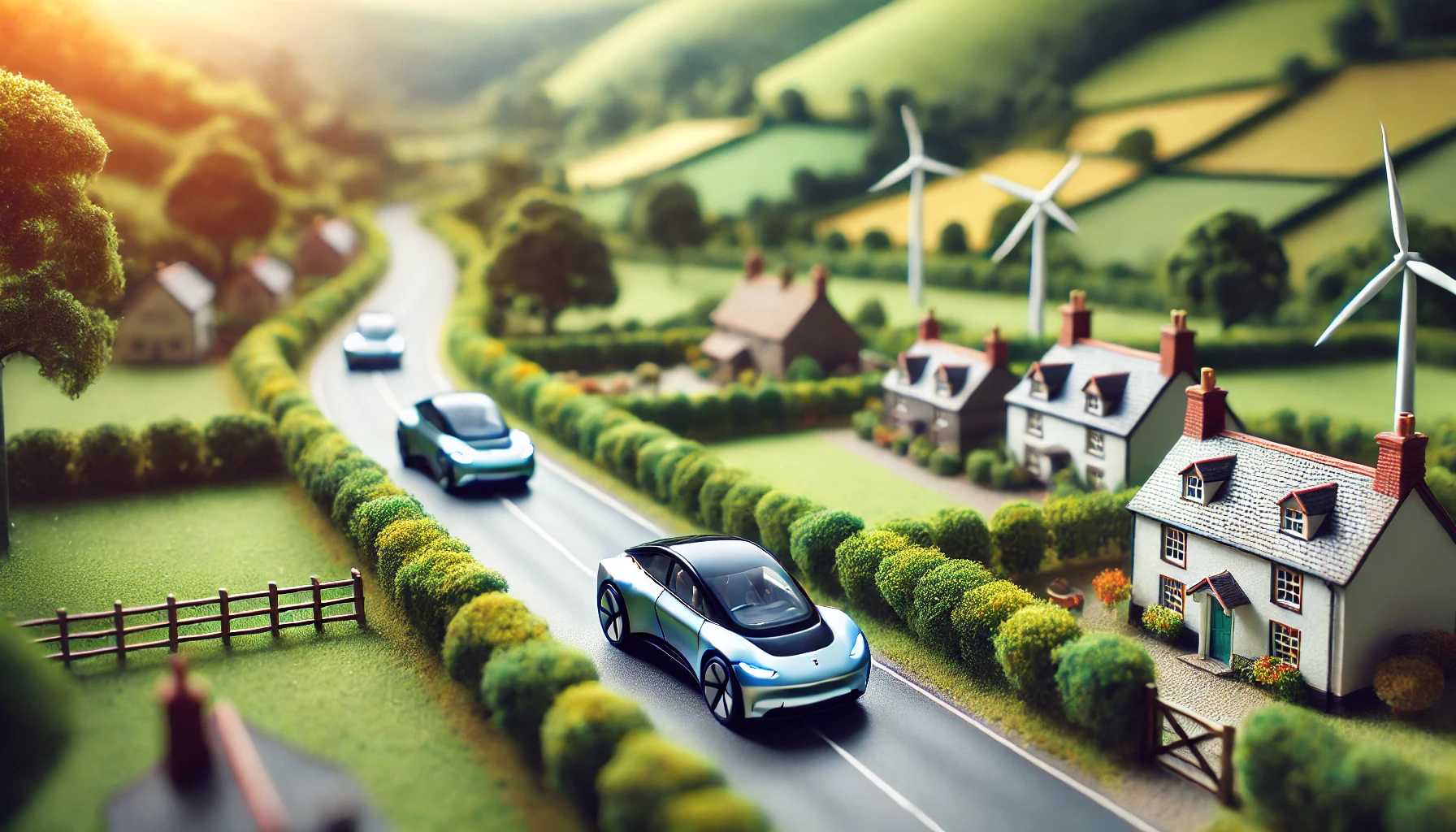EV vehicles driving outside